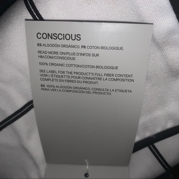 CLASSIC COLLECTION H&M HOME CONSCIOUS Natural Black Design Organic Pillow Cover - Picture 5 of 11